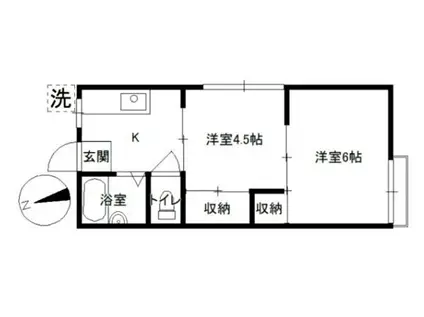 カトレアハイツ(2K/2階)の間取り写真