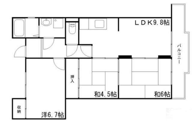 パサージュ日山(3LDK/2階)の間取り写真