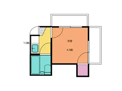 パールヴレイザー(1K/3階)の間取り写真