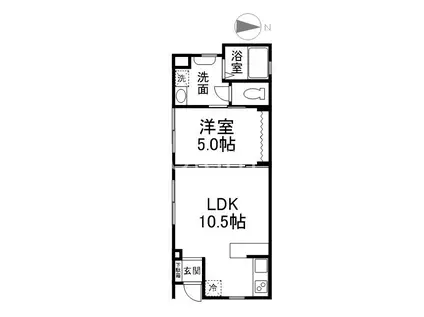 ボヌールハウス京都稲荷(1LDK/1階)の間取り写真