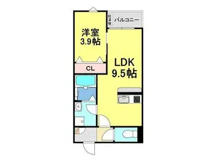 LECOCON半田V(1LDK/3階)の間取り写真