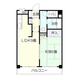第二斎藤マンション(1LDK/2階)の間取り写真