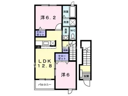 コデン 010(2LDK/2階)の間取り写真