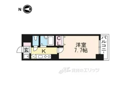 CMMクリステート京都(1K/4階)の間取り写真