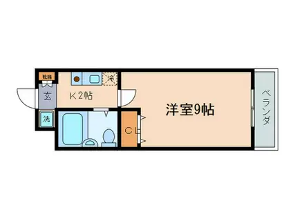 カーサ・ソラッツォ(1K/4階)の間取り写真