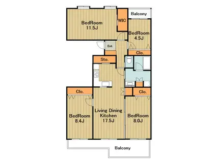 エストラーセ長池2号棟(4LDK/5階)の間取り写真