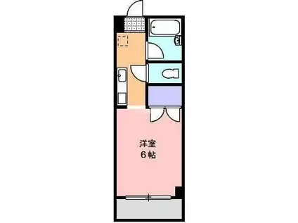 カレッジ三共 パートII(1K/2階)の間取り写真