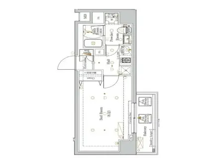 THE LOG日本橋(1K/9階)の間取り写真