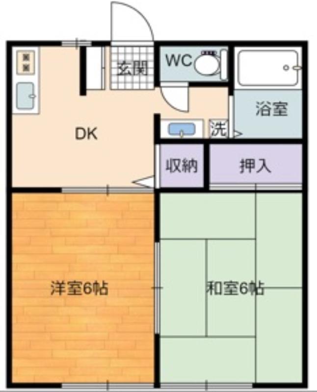 スモールバレーE(2DK/2階)の間取り写真