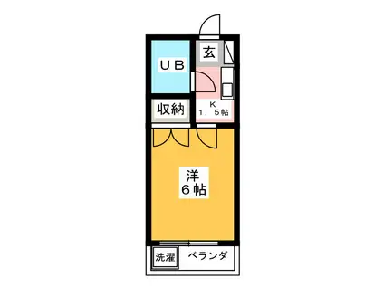 シティハイム国分寺(1K/2階)の間取り写真