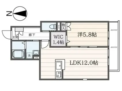 PARK TERRACE(1LDK/1階)の間取り写真