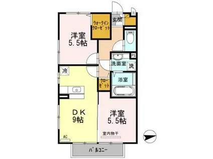 ＪＲ和歌山線 岩出駅 徒歩42分 2階建 築14年(2DK/1階)の間取り写真