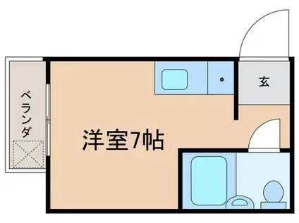アルカディア(ワンルーム/2階)の間取り写真