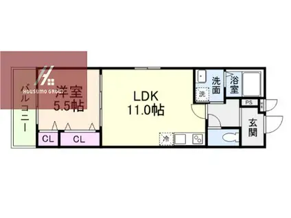 フジパレス教興寺三丁目II(1LDK/2階)の間取り写真