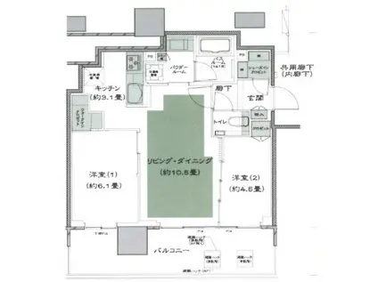 シティタワーズ板橋大山サウスタワー(2LDK/12階)の間取り写真