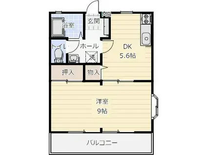 サンライフ広峰(1DK/2階)の間取り写真