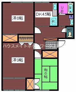 ハイツパリッシュ(3DK/1階)の間取り写真