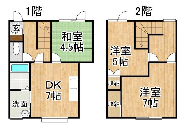 コーポレミー(3DK/1階)の間取り写真