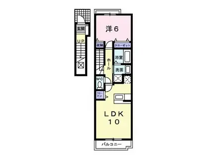 グランデ パラッツオII(1LDK/2階)の間取り写真