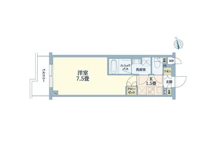 ルーブル武蔵新城七番館(1K/3階)の間取り写真