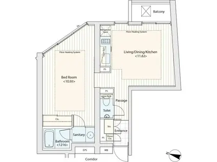 カスタリア渋谷櫻丘旧イプセ渋谷ティアズ(1LDK/6階)の間取り写真