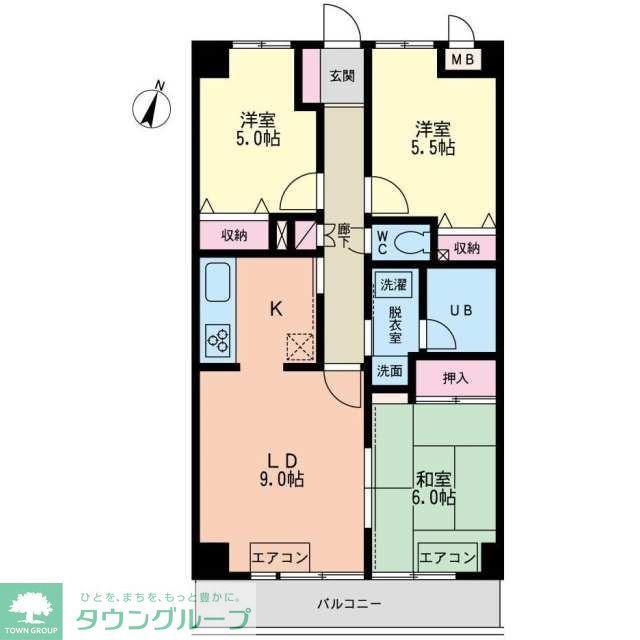 グレンツェント・ハイム相模大野(3LDK/4階)の間取り写真