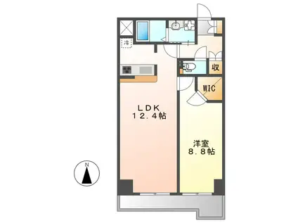 パークアクシス丸の内(1LDK/4階)の間取り写真