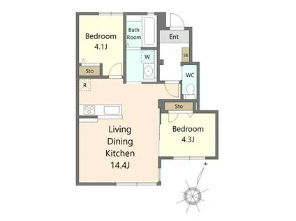 LA BRISE(2LDK/1階)の間取り写真