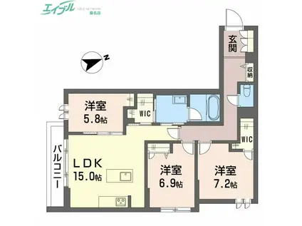 シャーメゾンウィンクス(3LDK/3階)の間取り写真