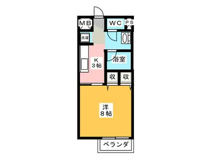 SURPLUS ONE LILAS(1K/2階)の間取り写真