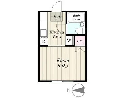 プルミエ駒沢B(1K/1階)の間取り写真