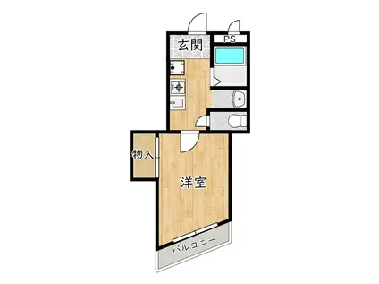 エレガンスくみの木(1K/3階)の間取り写真