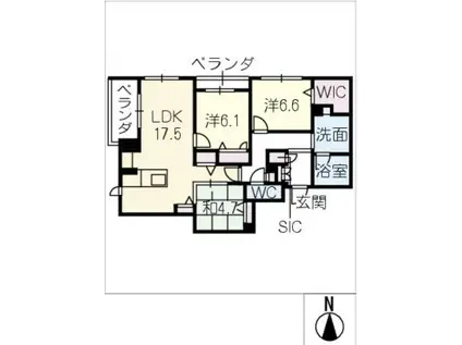 メゾン シュクレ(3LDK/2階)の間取り写真