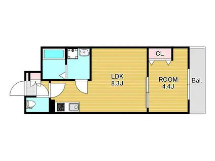 FOREST FUKUSHIMA(1LDK/2階)の間取り写真
