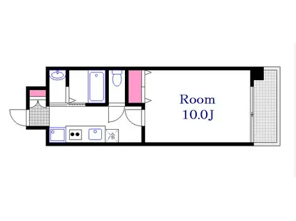 LUTELLA河原町(1K/2階)の間取り写真