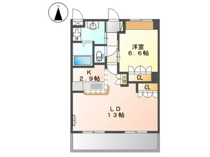 和光II(1LDK/2階)の間取り写真