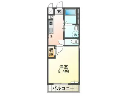 プレシャスワン翔(1K/2階)の間取り写真