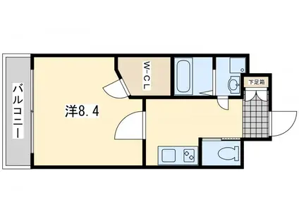 ベルガ穴生(1K/4階)の間取り写真