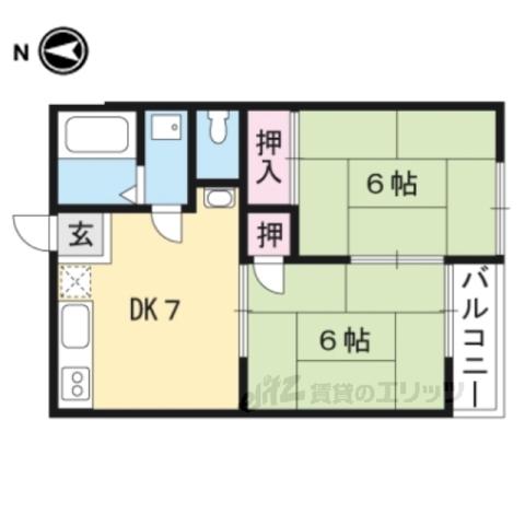 ライフレジデンス久保(2DK/2階)の間取り写真
