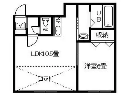 グランスイート310(1LDK/2階)の間取り写真