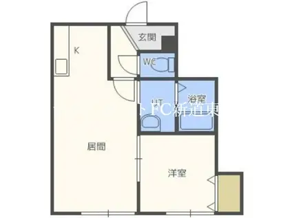 ホワイトヴィレッジ41(1LDK/3階)の間取り写真