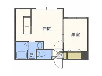 ENCHAN-THE豊平公園(1LDK/3階)の間取り写真