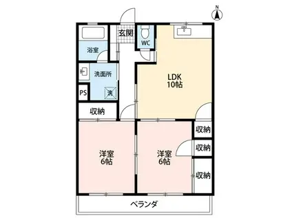 ハイツクボタ(2LDK/1階)の間取り写真
