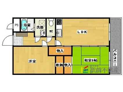 厚花第2ビル(2LDK/2階)の間取り写真