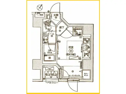 レーヴ横浜蒔田VEELKEURIG(ワンルーム/2階)の間取り写真