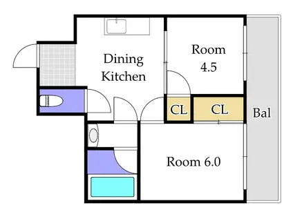 第2耐火ビル(2DK/3階)の間取り写真