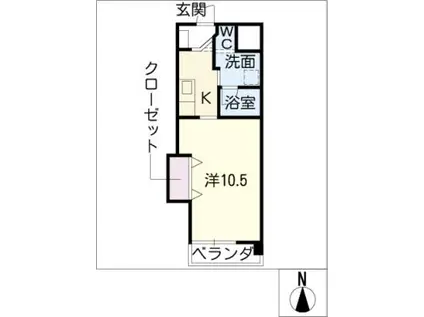 みつわハイツ(1K/2階)の間取り写真