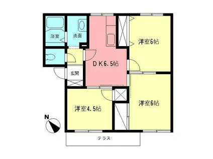 グリーンステージ寒川I(3DK/1階)の間取り写真