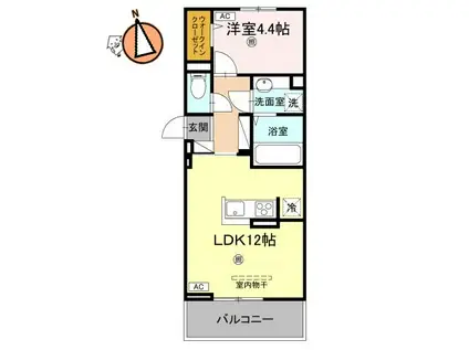 サンセール問屋町II(1LDK/1階)の間取り写真