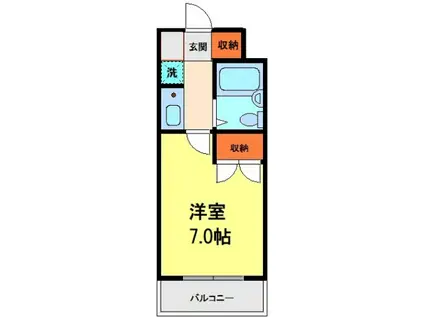 RIO花屋敷II(1K/2階)の間取り写真